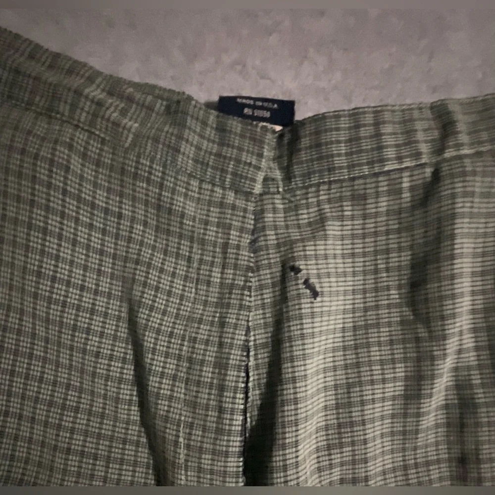 Lily's Beverly Hills Vintage Plaid Shorts Size 14 Green Repair Needed Distressed